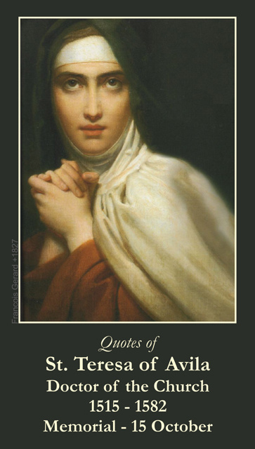 Oct 15th: St. Teresa of Avila Prayer Card